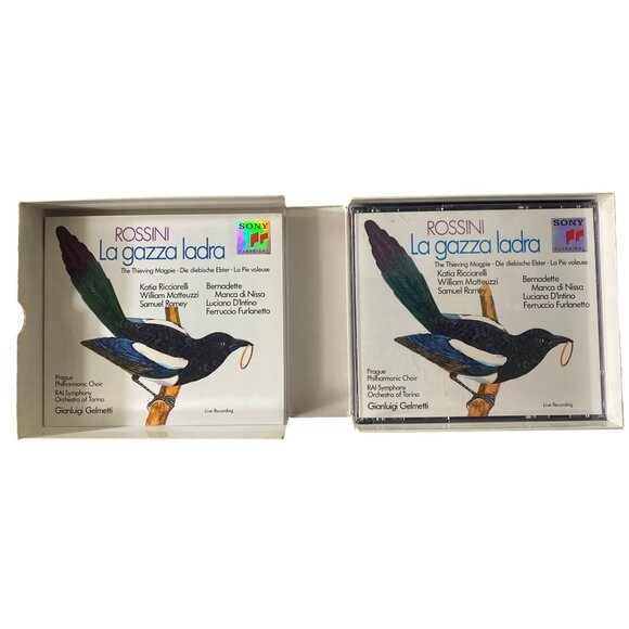 Rossini La Gazza Ladra 2 CD Set Sony Classical Live Recording RAI Symphony Orche - Picture 2 of 3